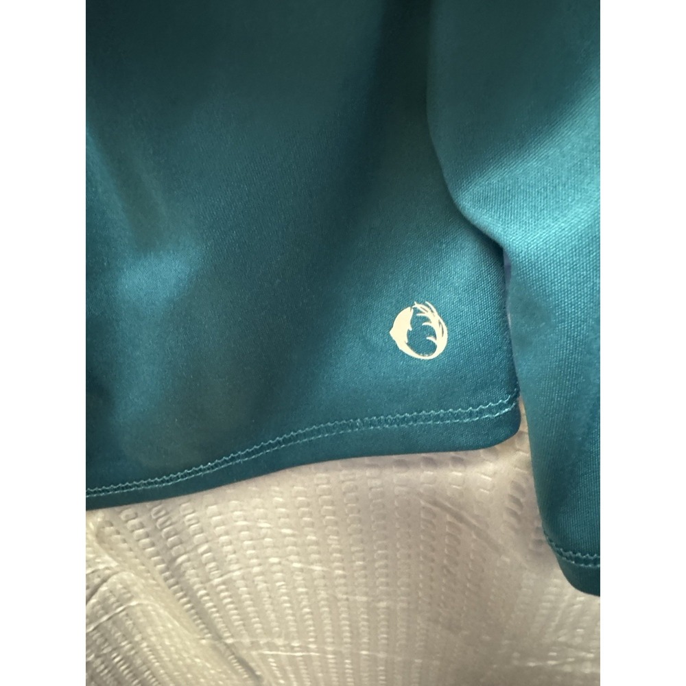 The American Outdoorsman for Women Teal Hooded Pullover w/ponytail thumb holes L - Picture 4 of 12
